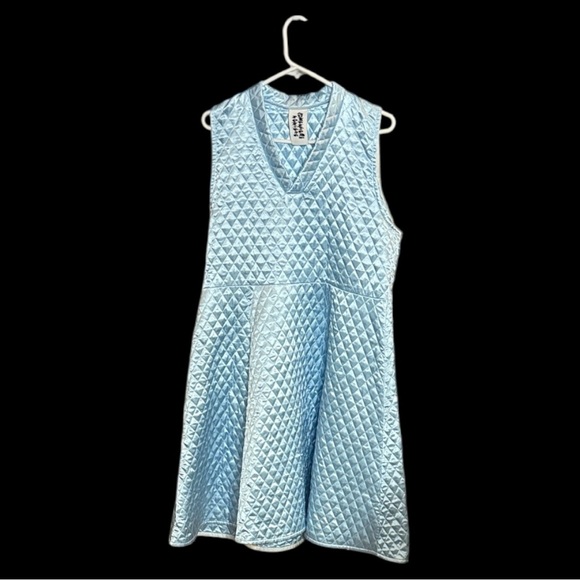 Somewhere Nowhere Light Blue Quilted Sleeveless Dress - Picture 4 of 4
